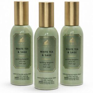 Bath & Body Works 3 Pack WHITE TEA & SAGE Room Spray